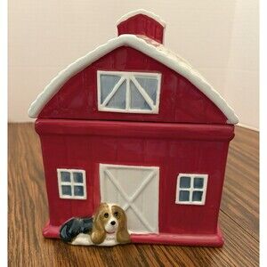 The Pioneer Woman Rustic Red Barn Cookie Jar
